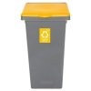 834-01 - Kosz FLAP BIN 75L szary / pokrywa żółta PLASTIK METAL